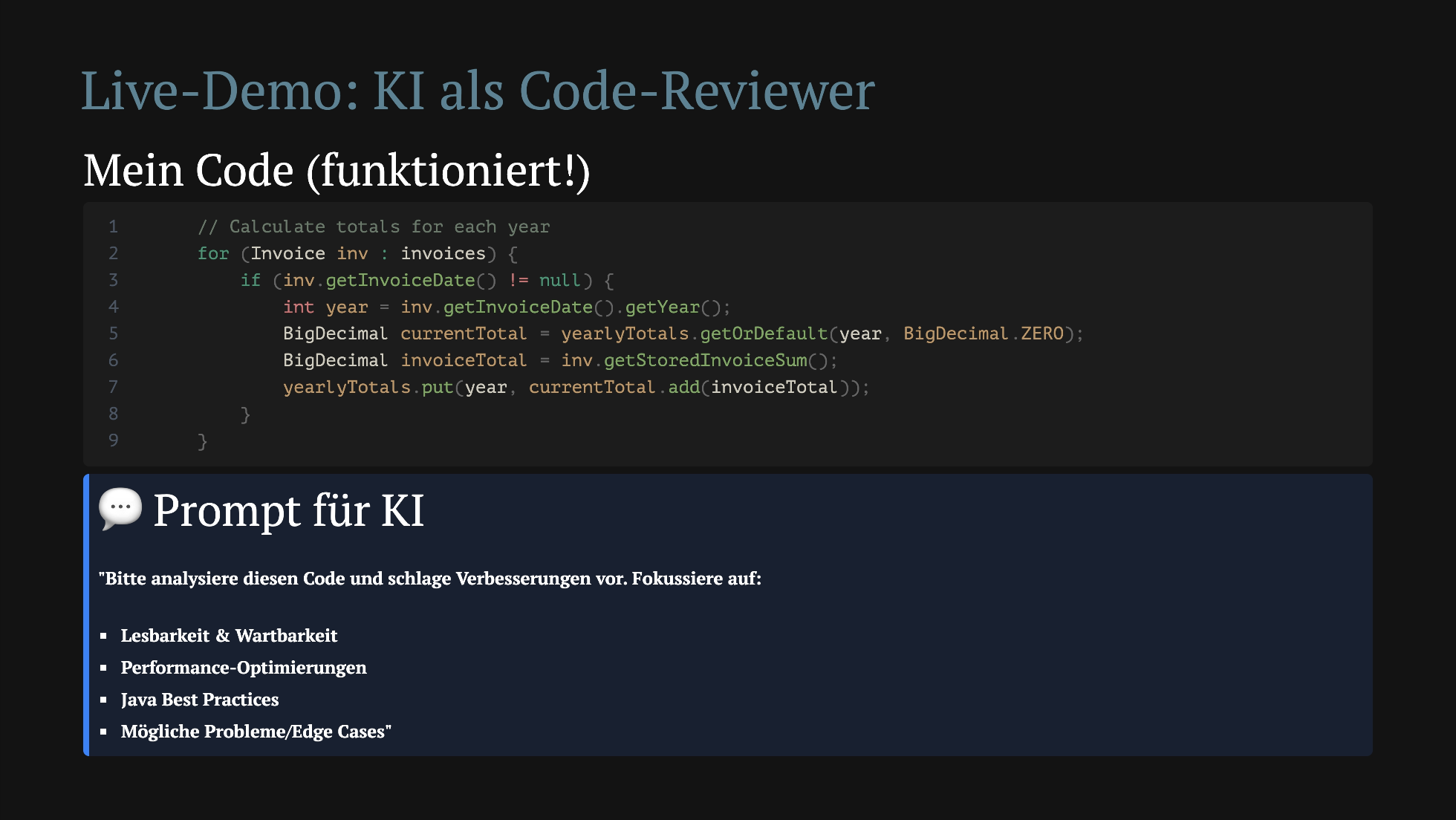 Live-Demo mit funktionierendem Code