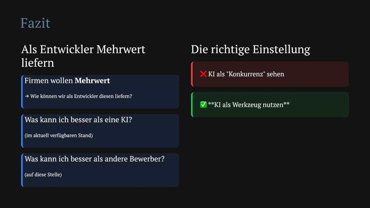 Fazit: Als Entwickler Mehrwert liefern